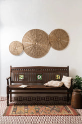 Indian Hand Carved Solid Wood Bench B4